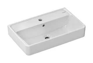 Hansgrohe Waschtisch Compact Xanuia Q 600x370mm mit Hahnloch und Überlauf weiß – Bild 2