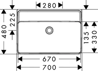Hansgrohe Waschtisch Xanuia Q 700x480mm ohne Hahnloch u.Überlauf, SMC weiß – Bild 4