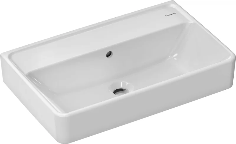 Hansgrohe Waschtisch Compact Xanuia Q 600x370mm ohne Hahnloch m.Überlauf weiß