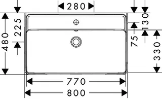 Hansgrohe Waschtisch Xanuia Q 800x480mm m.Hahnloch u.Überlauf, SMC weiß – Bild 4