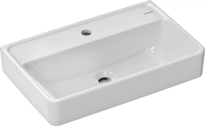 Hansgrohe Waschtisch Compact Xanuia Q 600x370mm mit Hahnloch ohne Überlauf weiß