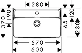 Hansgrohe Waschtisch Compact Xanuia Q 600x370mm mit Hahnloch ohne Überlauf weiß – Bild 5