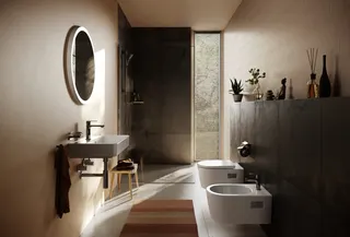 Hansgrohe Waschtisch Compact Xanuia Q 650x390mm mit Hahnloch u.Überlauf weiß – Bild 5