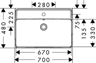 Hansgrohe Waschtisch Xanuia Q 700x480mm m.Hahnloch u.Überlauf weiß – Bild 5