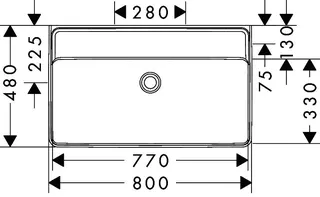 Hansgrohe Waschtisch Xanuia Q 800x480mm ohne Hahnloch u.Überlauf weiß – Bild 4