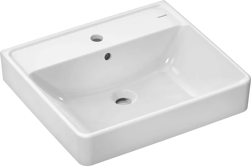 Hansgrohe Aufsatzwaschtisch geschli.Xanuia Q 550x480mm m.Hahnloch/Überlauf weiß