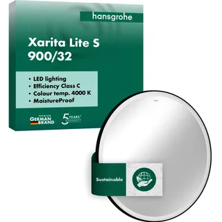 HG Spiegel Xarita Lite S 900/30 m.rund.LED Beleuchtung Wandschalter MSW