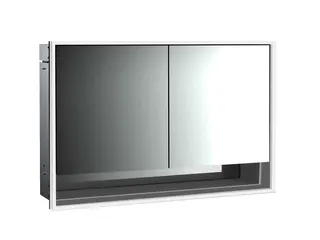 Emco Lichtspiegelschrank loft 06219 Unterputz, 2trg. 1200 mm alu/we