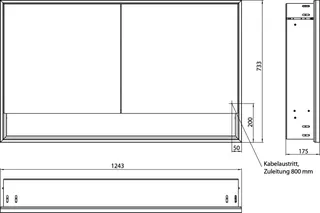Emco Lichtspiegelschrank loft 06219 Unterputz, 2trg. 1200 mm alu/we – Bild 5