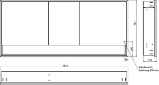 Emco Lichtspiegelschrank loft 06223 Unterputz, 3trg. 1600 mm alu/we – Bild 5