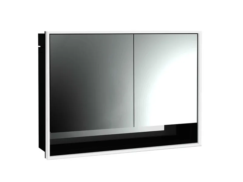 Emco Lichtspiegelschrank loft 13517 Unterputz, Tür breit links 1000 mm alu/schw