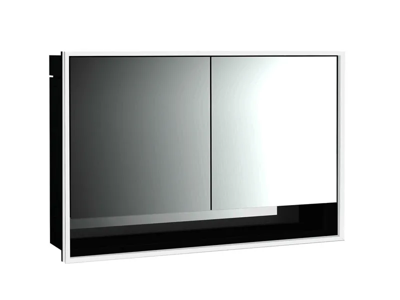 Emco Lichtspiegelschrank loft 13519 Unterputz, 2trg. 1200 mm alu/schw