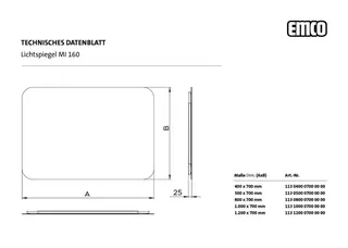 Emco LED-Lichtspiegel MI 160 Raumschaltung 800x700 mm – Bild 3