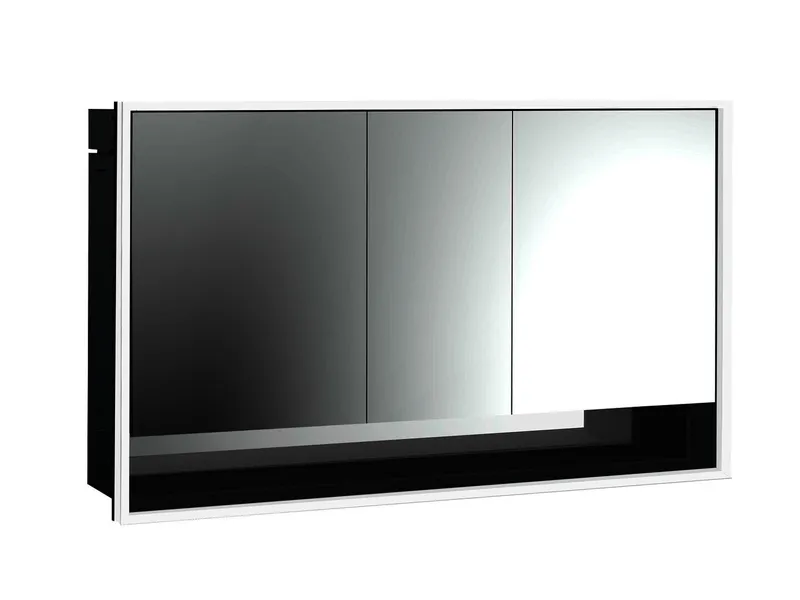 Emco Lichtspiegelschrank loft 13525 Unterputz, 3trg. 1400 mm alu/schw