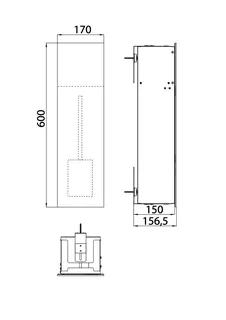 Emco WC-Modul asis pure 28509 Unterputz, Anschlag rechts 600mm schw matt – Bild 4