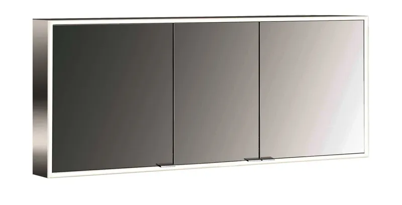 Emco Lichtspiegelschrank prime 06186 Aufputz, 3trg. 1600 mm alu.