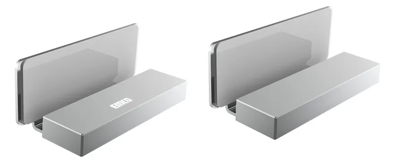 Emco Spiegeltürgriff Set 1x ohne Logo, 1x mit Logo chr
