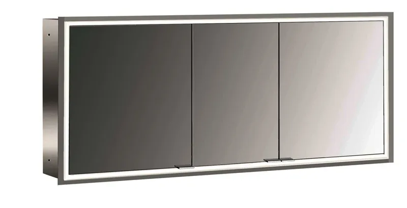 Emco Lichtspiegelschrank prime 06096 Unterputz, 3trg. 1600 mm alu.