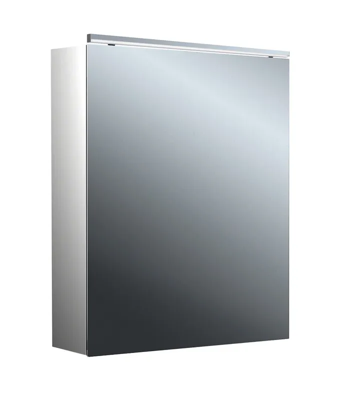 Lichtspiegelschrank, B:600mm / T:153mm trend4YOU 2.0, 1-trg,AP,LED,Unterl. Alu