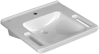 Villeroy & Boch Waschbecken ViCare 600x550mm re-eckig 1HL. o. ÜL. Weiß Alpin AntiBac cplus – Bild 2
