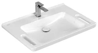 Villeroy & Boch Waschbecken ViCare 800x550mm Rechteck 1HL. ohne Überlauf Weiß Alpin