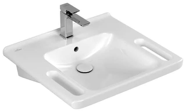 Villeroy & Boch Waschbecken ViCare 600x550mm Rechteck 1HL. mit Überlauf Weiß Alpin