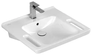 Villeroy & Boch Waschbecken ViCare 600x550mm Rechteck 1HL. mit Überlauf Weiß Alpin
