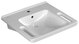 Villeroy & Boch Waschbecken ViCare 600x550mm Rechteck 1HL. mit Überlauf Weiß Alpin – Bild 2