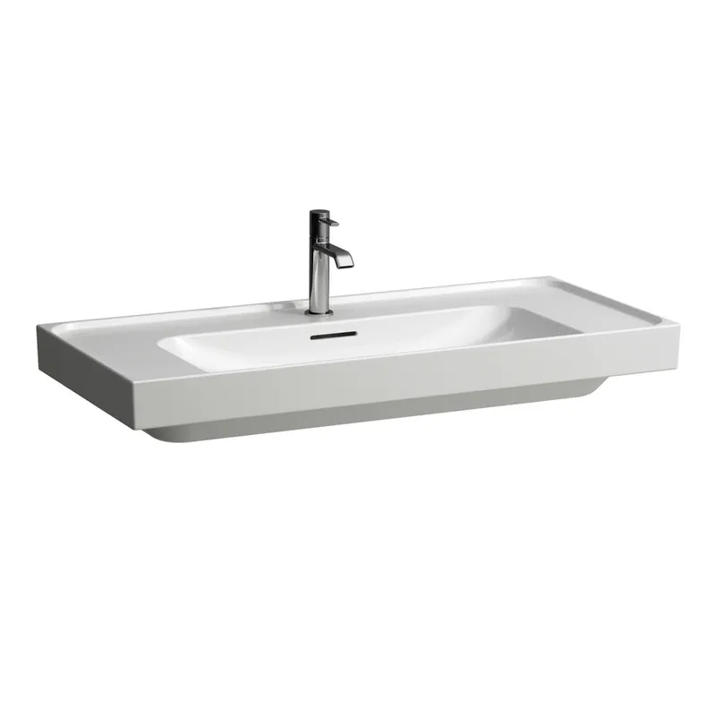Laufen Aufsatz-Waschtisch MEDA 460x1000x160 Ablg. li+re 1 Hahnloch mit Überlauf LCC weiß