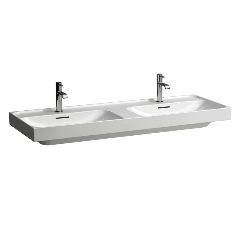 Laufen DWT MEDA 460x1300x160 1 Hahnloch je Becken mit Überlauf weiß