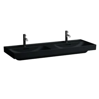 Laufen DWT MEDA 460x1300x160 1 Hahnloch je Becken mit Überlauf graphit matt