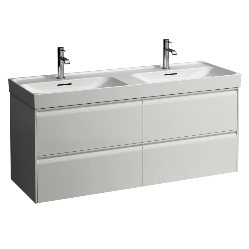 Laufen WTU MEDA 448x1284x515 4 Schubl integ. Griffleiste f.WT H814112 weiß matt