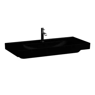 Laufen Waschtisch MEDA 460x1000x160 Ablg. li+re 1 Hahnloch mit Überlauf schwarz matt