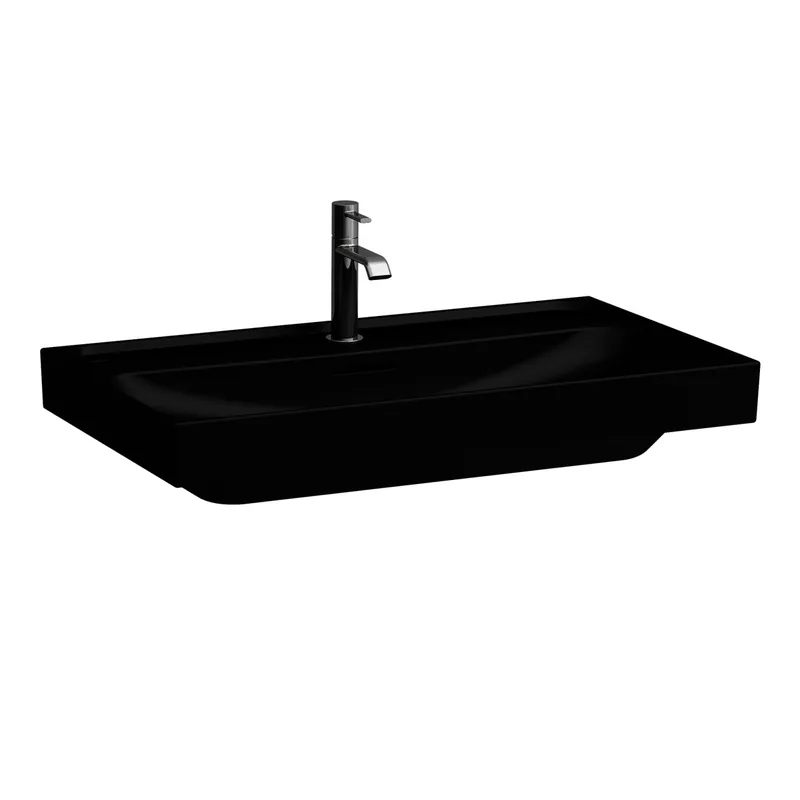 Laufen Waschtisch MEDA 460x800x160 1 Hahnloch mit Überlauf schwarz matt