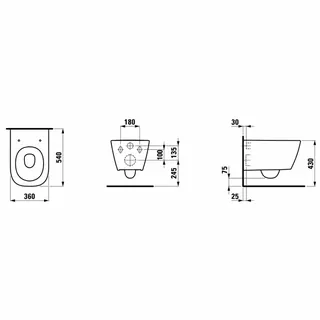Laufen T-WC wandh. MEDA 540x360 Silent Flush spülrandlos verdeckte Bef. LCC weiß – Bild 2