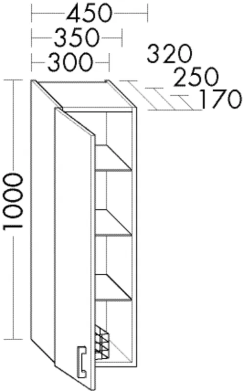 BB Hängeschrank (OSBQ045) Sys30, 320x450x1000, PG3