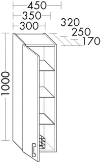 BB Hängeschrank (OSBQ045) Sys30, 320x450x1000, PG3