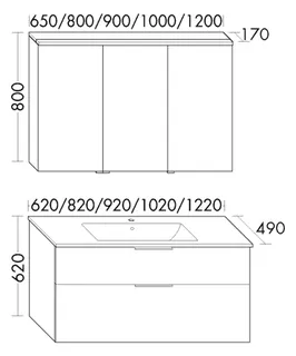 BB Badmöbelset (SHCP082), Breite 820 mm Eqio, bestehend aus SPS, Keramik-WT, WTU