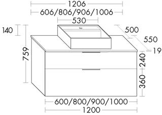 BB Keramik-Wt inkl. Wtu (SGUP100) Eqio, 550x1006x759, Lack Matt
