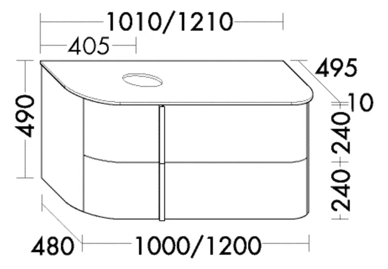 BB Waschtischunterschrank (SFZY101) Lavo2.0, 495x1010x490, PG2