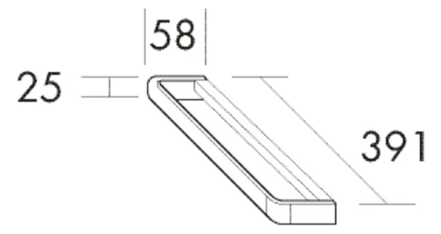 BB Handtuchhalter (HH 402K) Zubehör, 391x58x25, Chrom