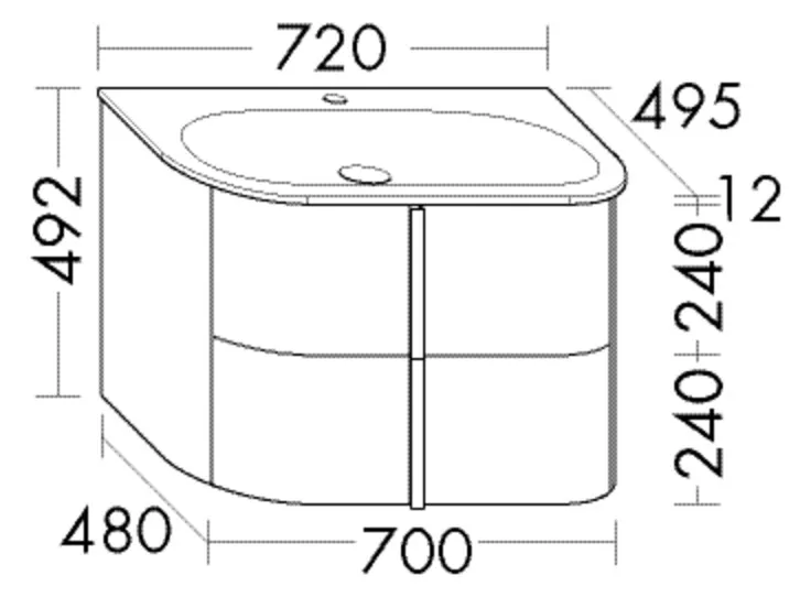 BB MG-Waschtisch+WTU (SFZP072) Lavo2.0, 495x720x492, PG1