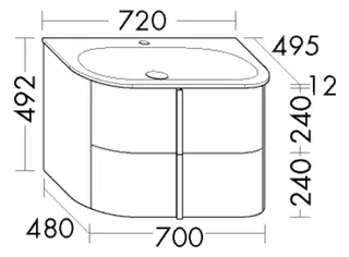 BB MG-Waschtisch+WTU (SFZP072) Lavo2.0, 495x720x492, PG1