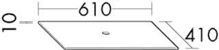 BB Konsolenpl. Glas (APDD100) Sys30, 410x1010x10, Glas Matt