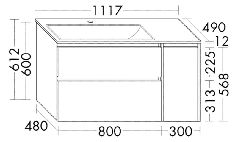 BB Keramik-Wt inkl. Wtu (SGZV111) Accura, 490x1117x612, PG3
