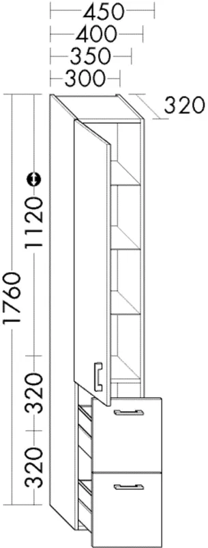 BB Hochschrank (HSBC045) Sys30, 320x450x1760, PG1