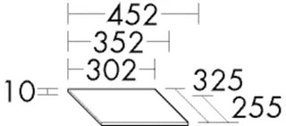 BB Ablageplatte (APDP045) Sys30, 325x452x10, Glas Matt
