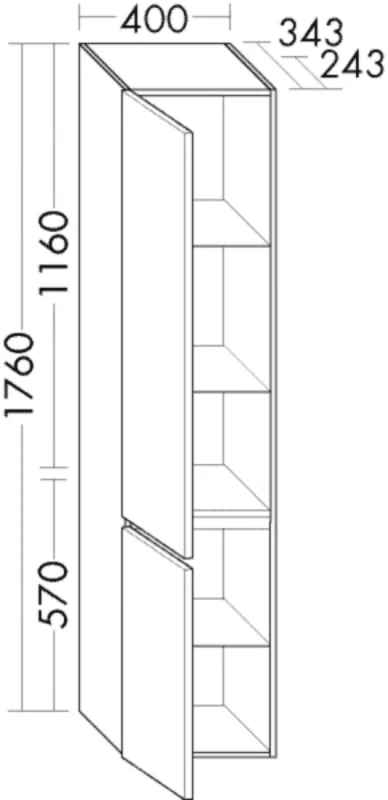 BB Hochschrank (HSPC040) Lin20, 345x400x1760, PG2