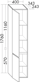 BB Hochschrank (HSPC040) Lin20, 345x400x1760, PG2