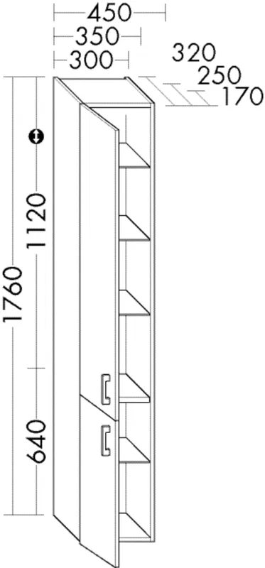 BB Hochschrank (HSRG030) Sys30, 320x300x1760, PG2